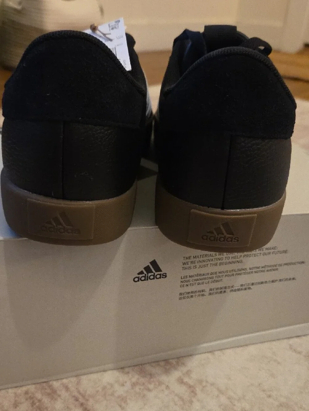 NWT. adidas Black and White VL Court 3.0 Skate Shoes